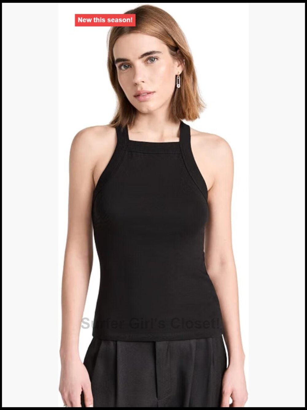 Lightweight Jersey Square Neck Sleeveless Tank Top